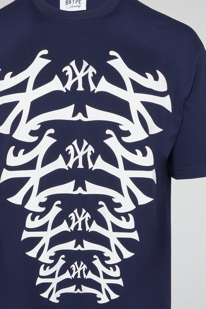 BHYPE SOCIETY - SKELETON NY NAVY BLUE TSHIRT