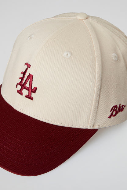 BHYPE HAT LA BEIGE BURGUNDY VISOR