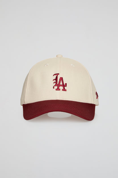 BHYPE HAT LA BEIGE BURGUNDY VISOR