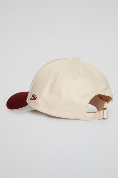 BHYPE HAT LA BEIGE BURGUNDY VISOR