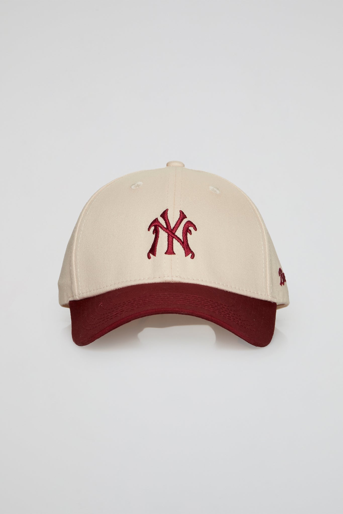 BHYPE HAT NY BEIGE BURGUNDY VISOR