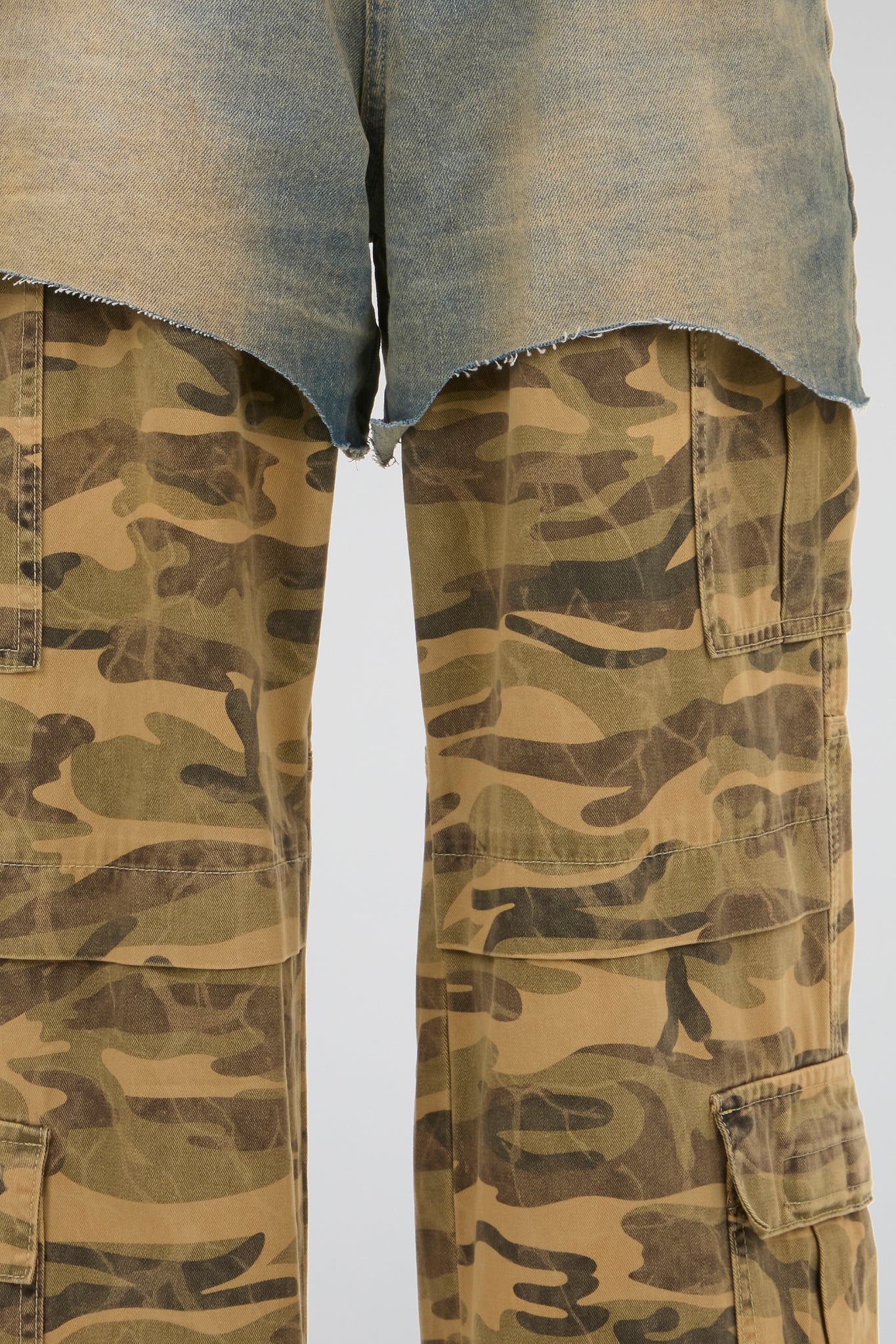 DUMIST - MIX DENIM BEIGE CAMO TROUSERS