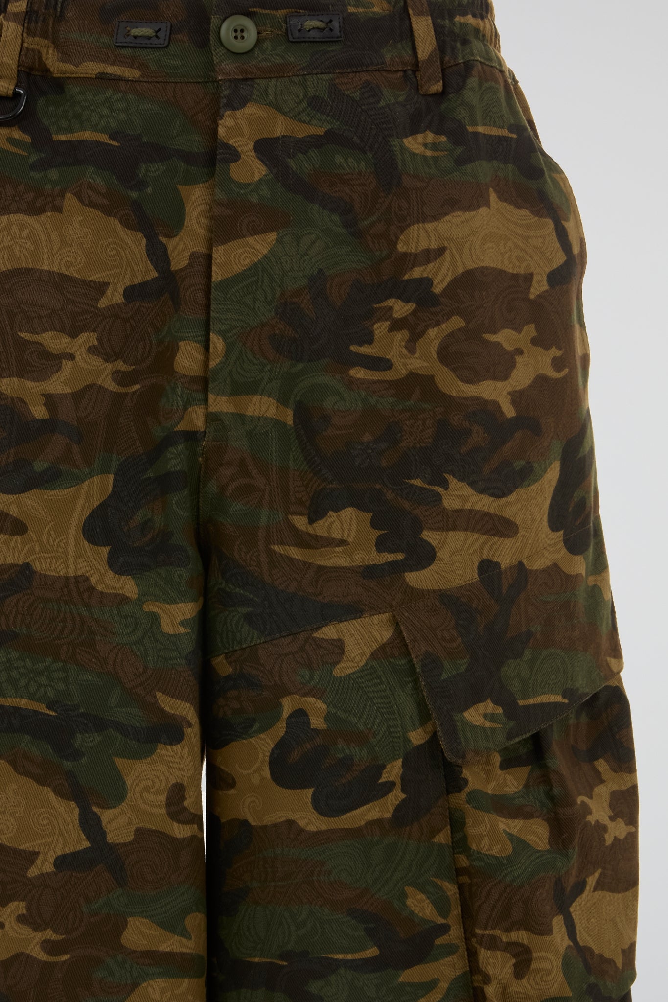 DUMIST - LONG CARGO DARK CAMO SHORTS