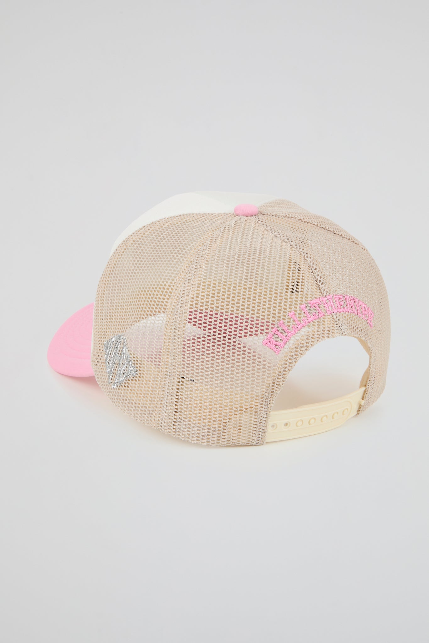 KTH KILL THE HYPE HAT - FOAM PINK & BEIGE TRUCKER HAT PINK