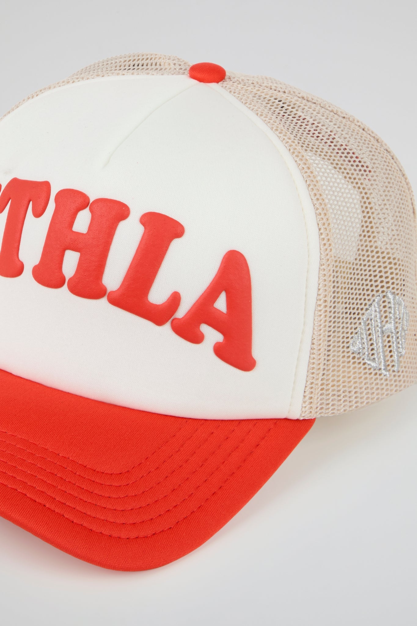 KTH KILL THE HYPE HAT - FOAM RED & BEIGE TRUCKER HAT PINK