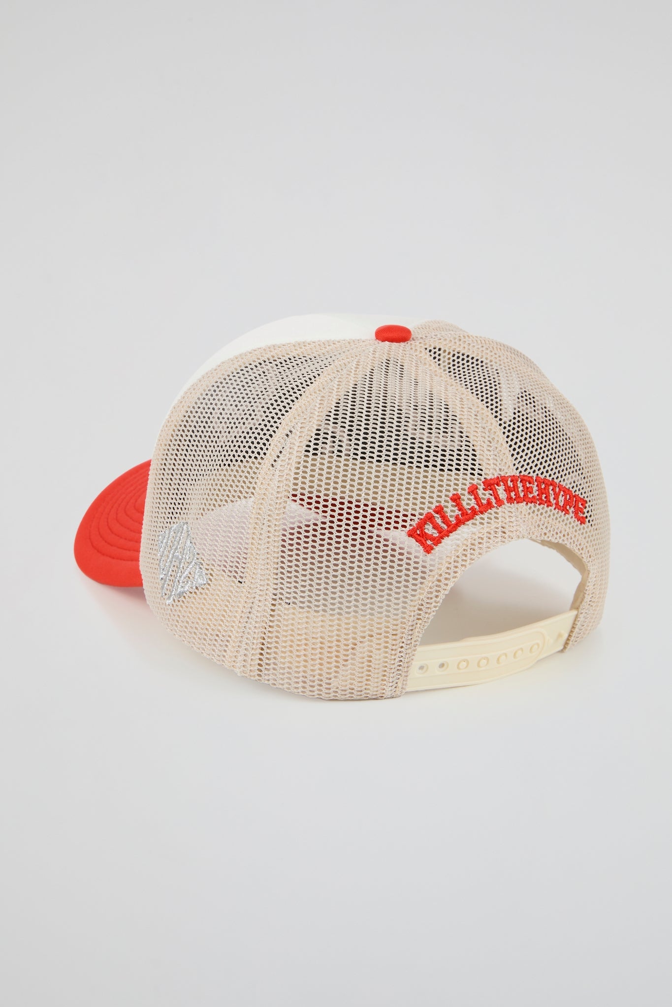 KTH KILL THE HYPE HAT - FOAM RED & BEIGE TRUCKER HAT PINK