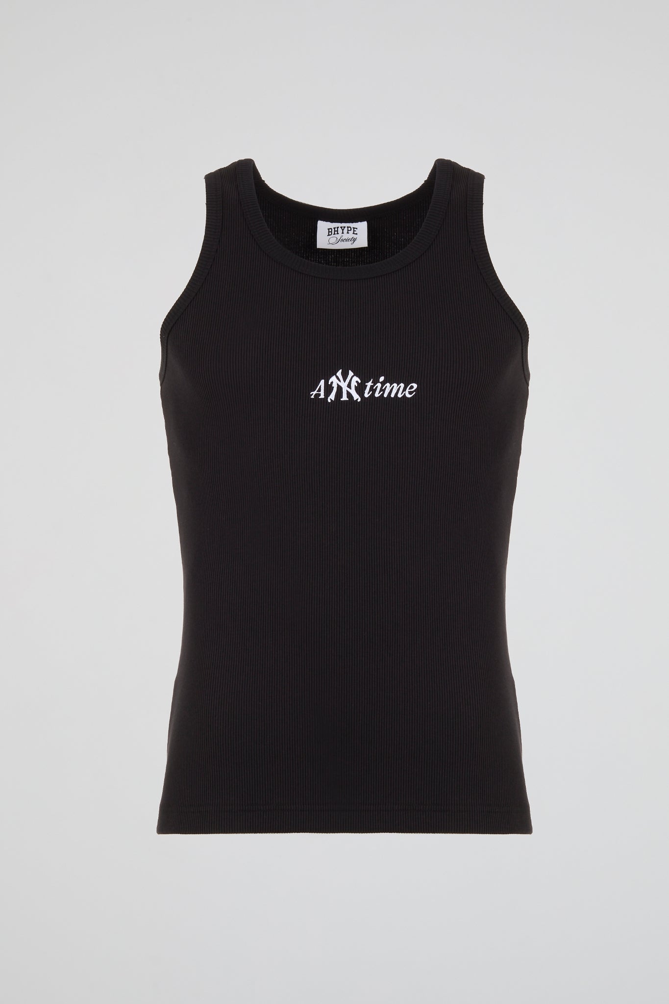 BHYPE SOCIETY - BLACK TANK TOP ANYTIME LOGO