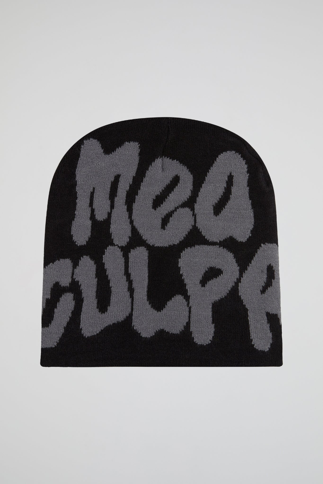 Mea Culpa Black & Silver Knitted Beanie