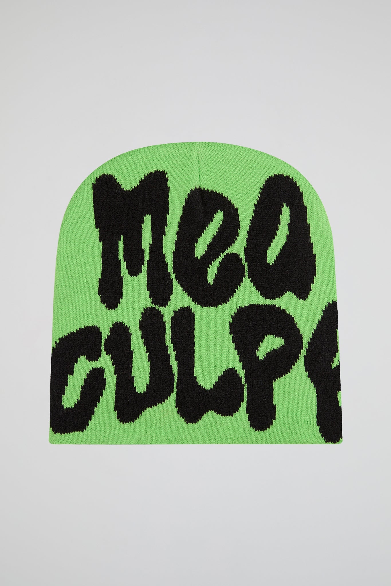 Mea Culpa Neon green & black Knitted Beanie