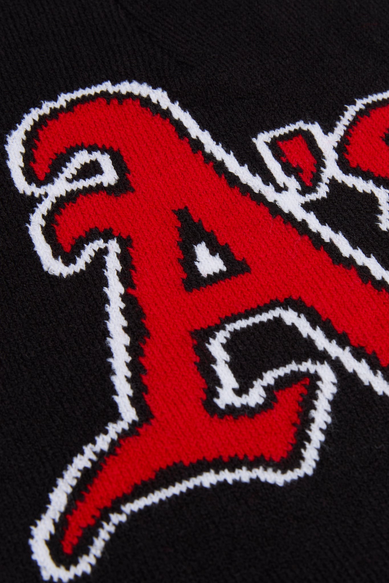 A's Black & Red Knitted Beanie