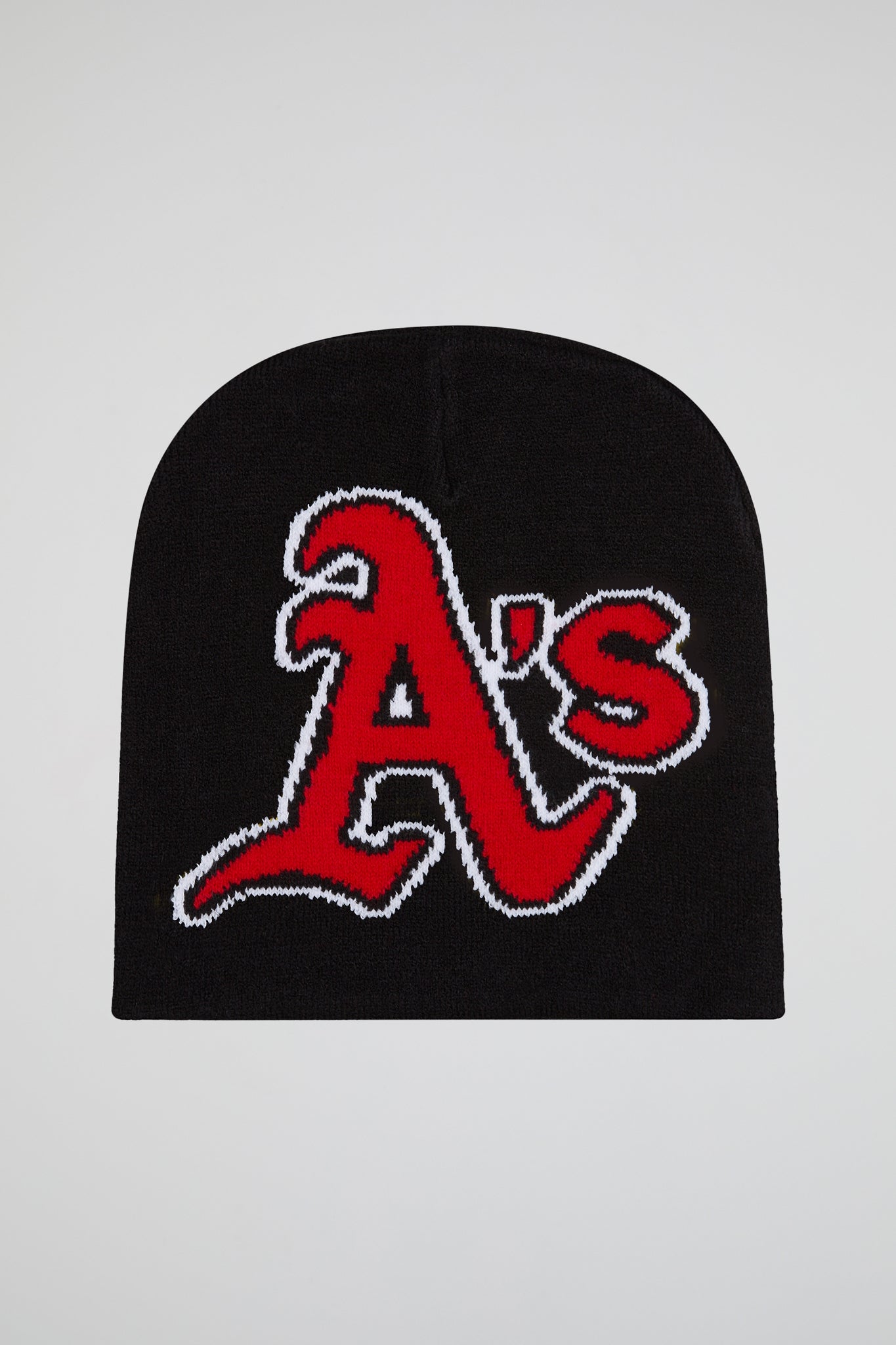 A's Black & Red Knitted Beanie