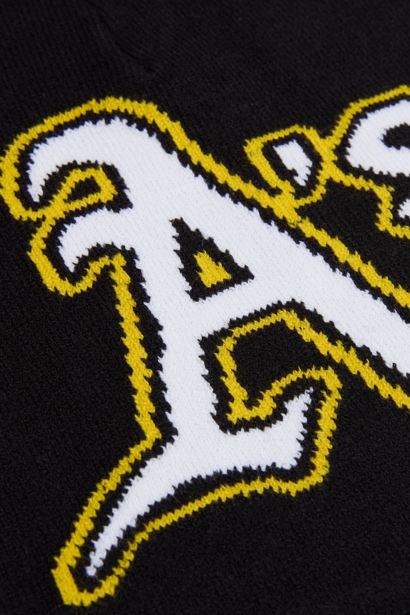 A's Black & White Knitted Beanie