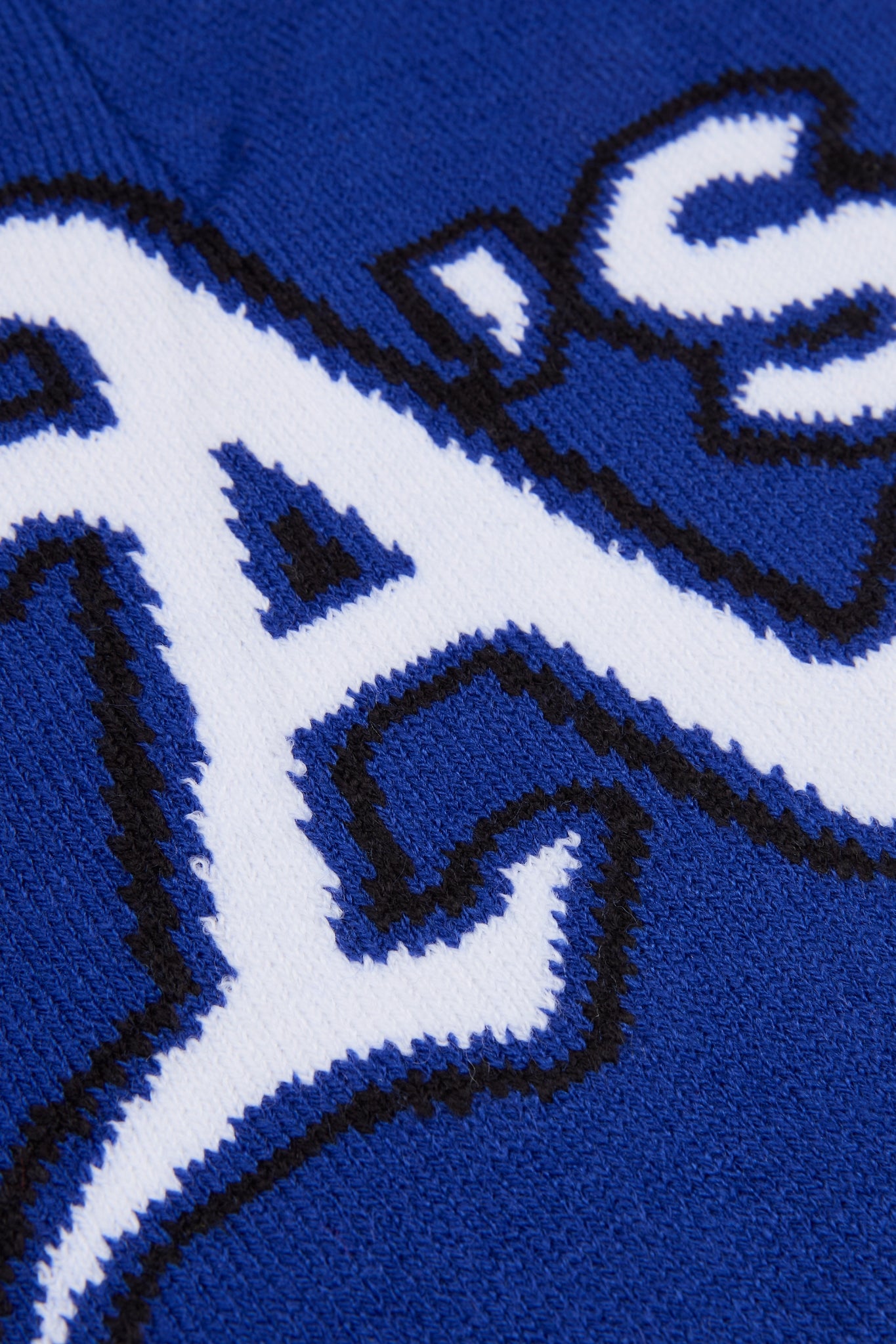 A's Royal blue & White Knitted Beanie