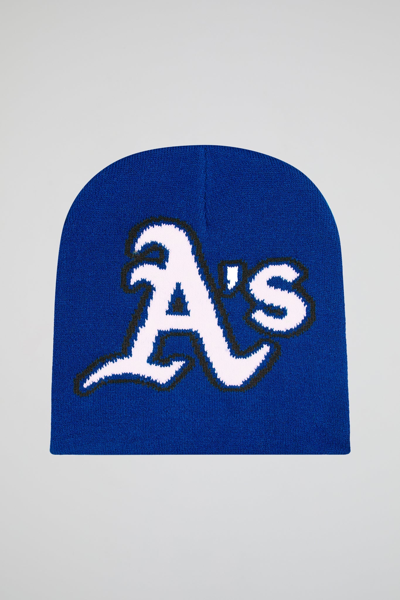 A's Royal blue & White Knitted Beanie