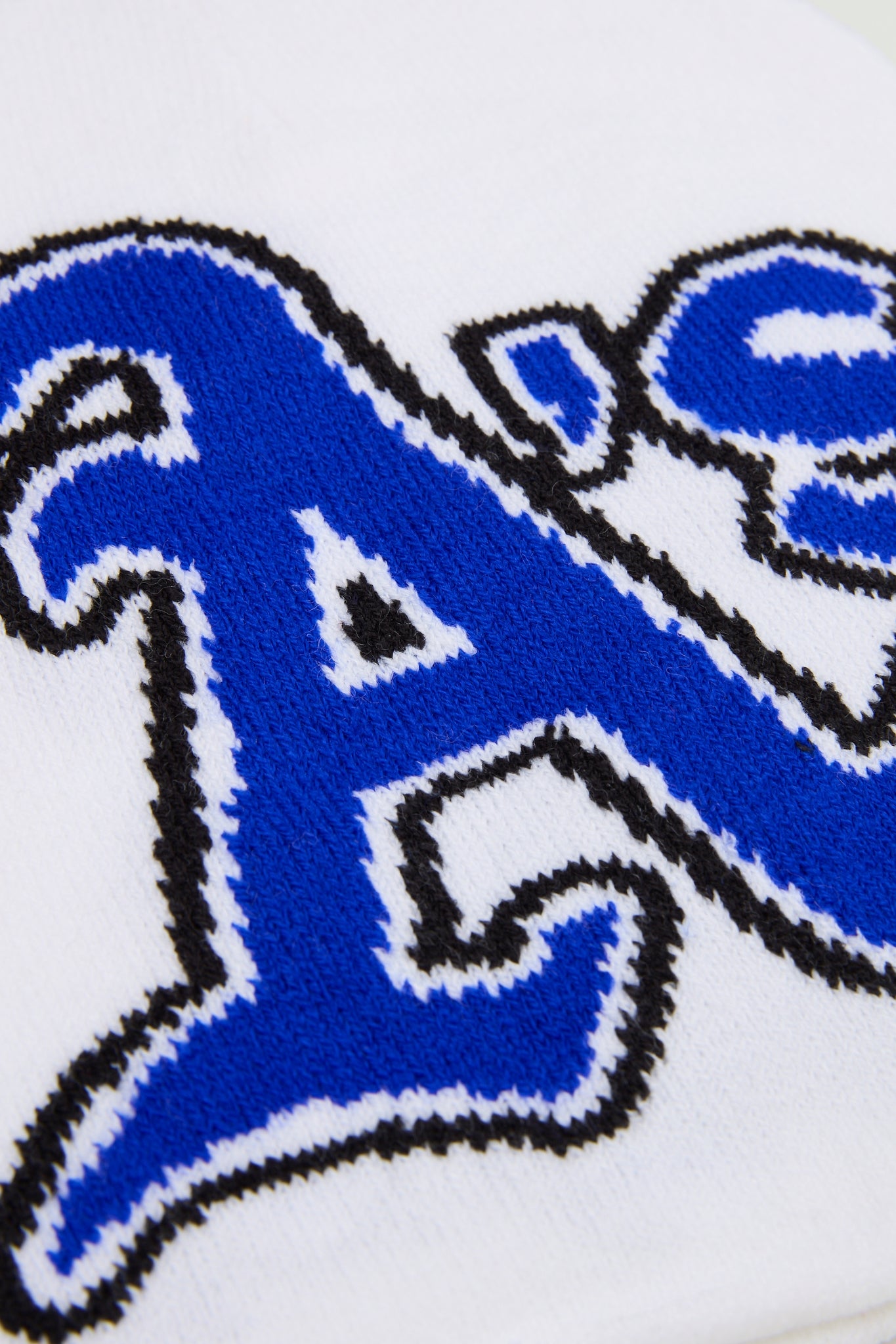 A's White & Blue Knitted Beanie