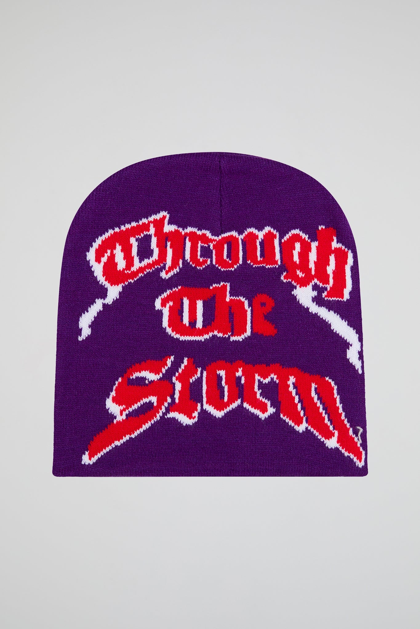 Trough the storm Purple Knitted Beanie