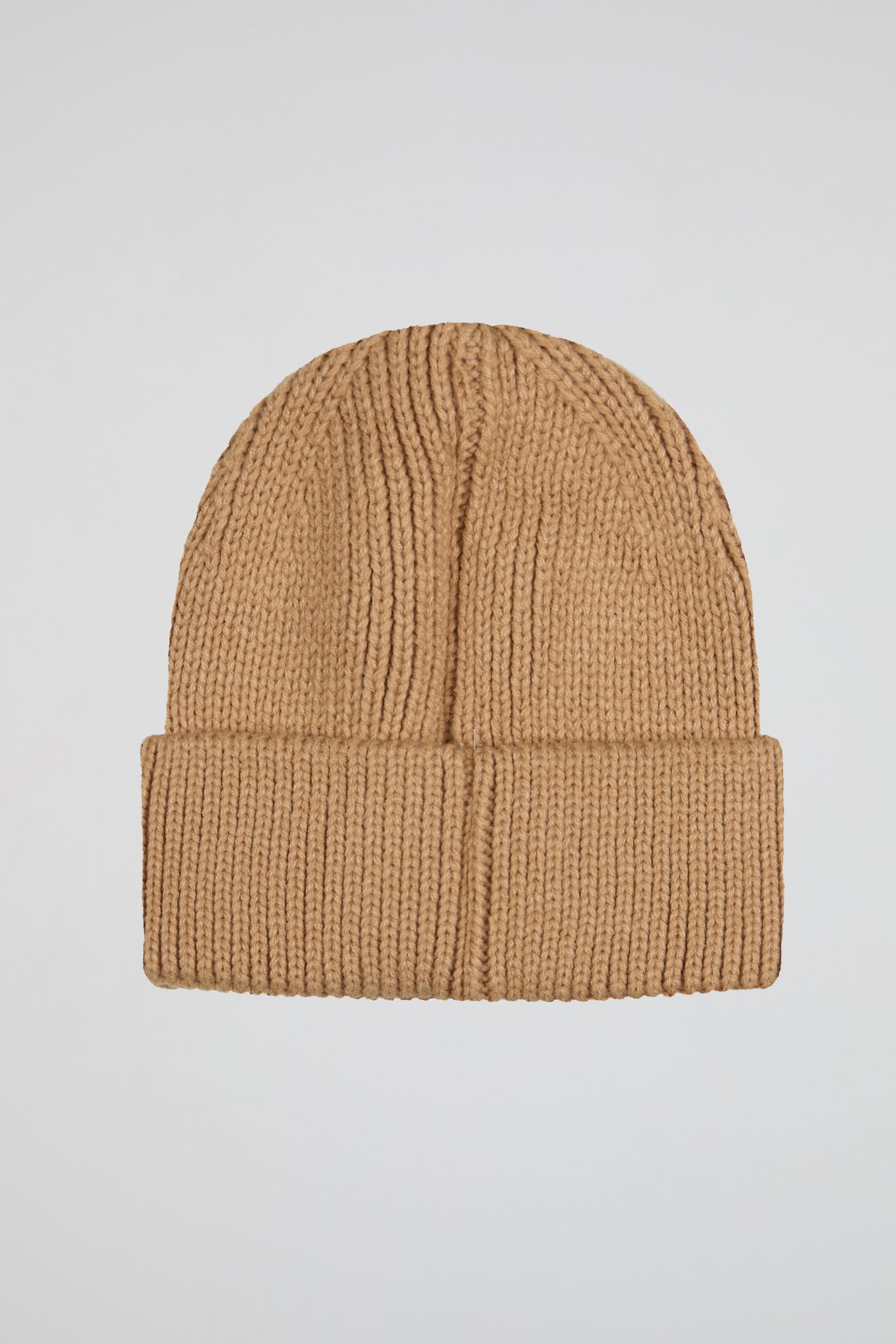 Ribbed Knit Pearls Brown Beanie