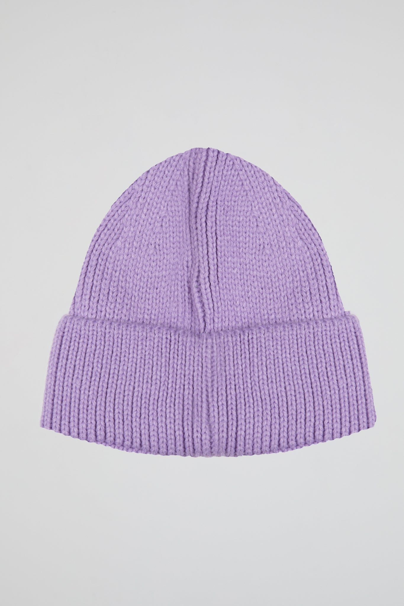 Ribbed Knit Pearls Purple Beanie