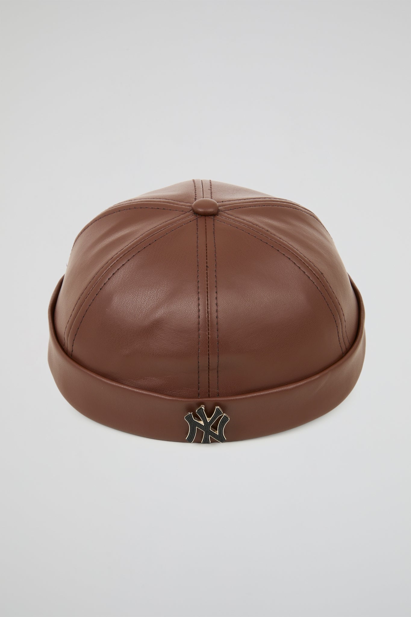 Docker Hat NY Pink PU Leather