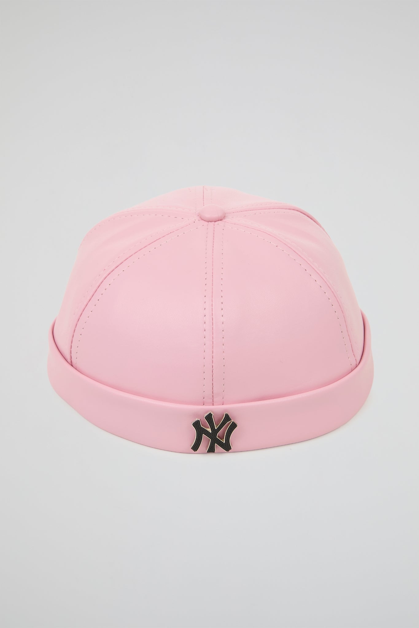 Docker Hat NY Pink PU Leather