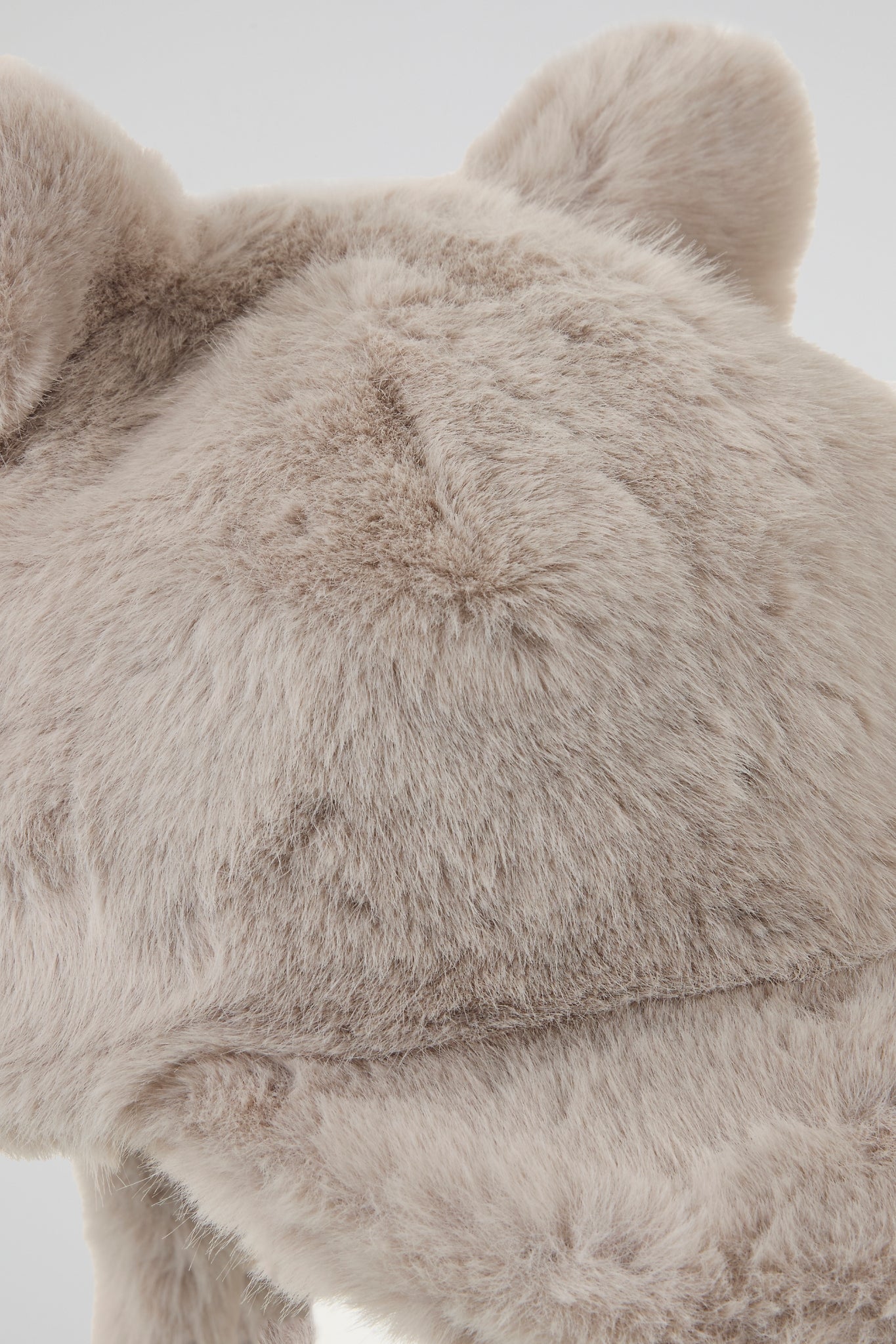 Beige Plush Cat Ears Hat