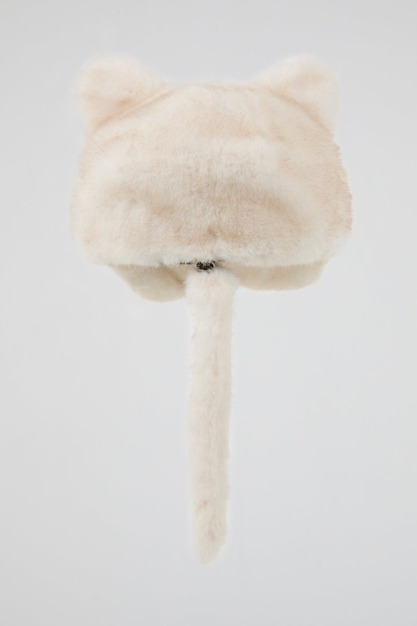 Off white Plush  Cat Ears Hat