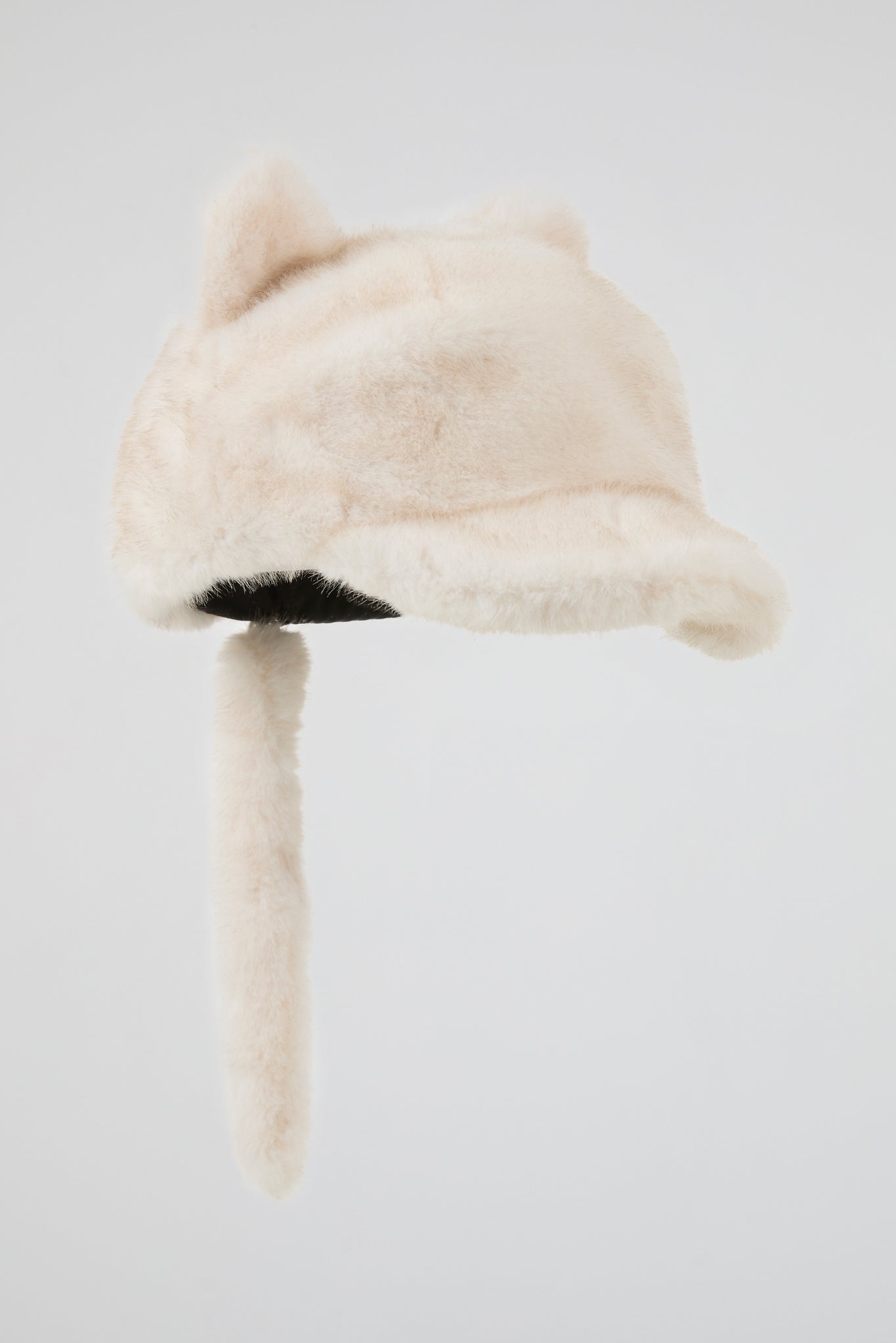 Off white Plush  Cat Ears Hat