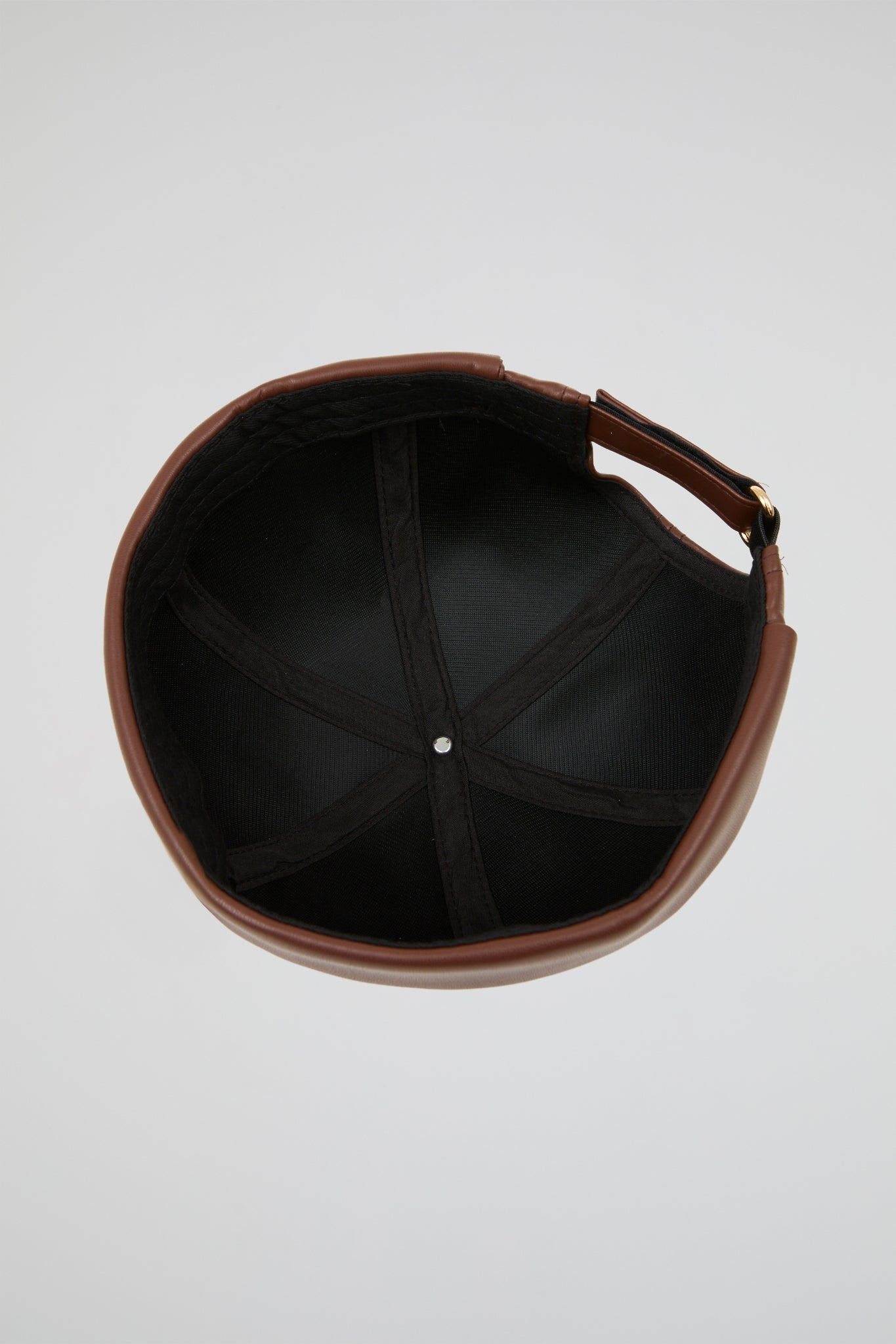 Dark brown docker hat PU Leather