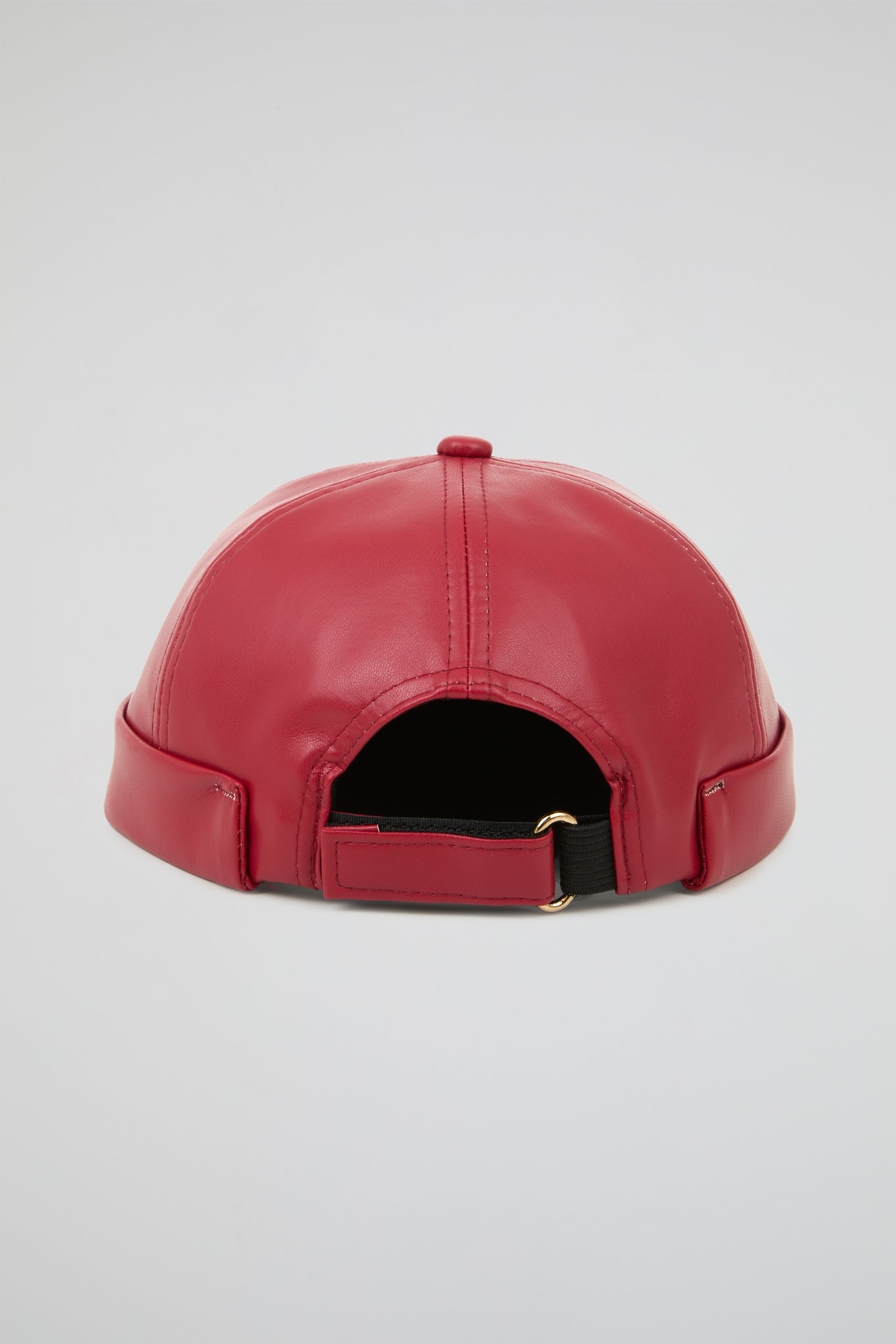 Cherry Red ducker hat PU Leather