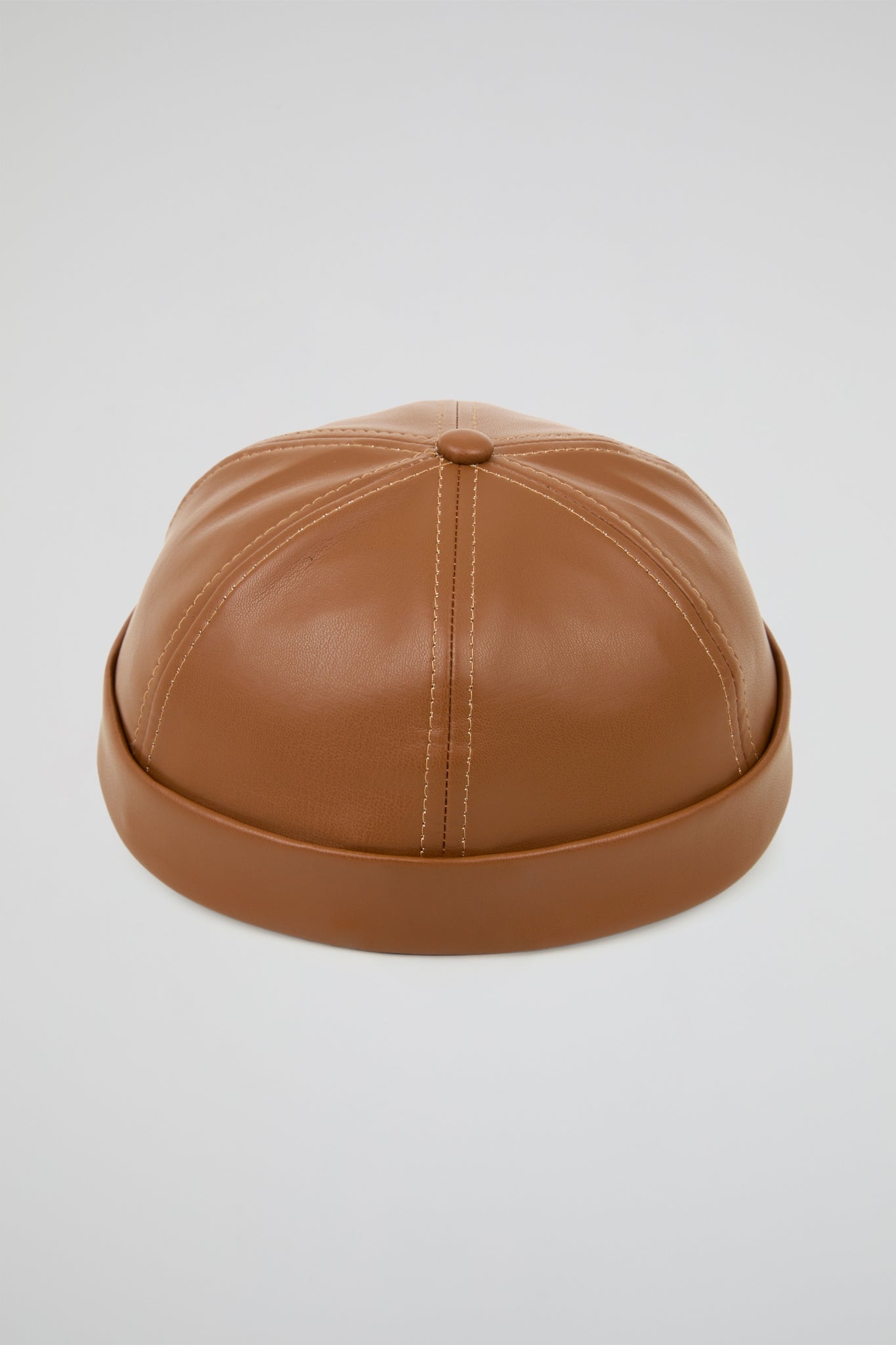 Camel Docker hat PU Leather