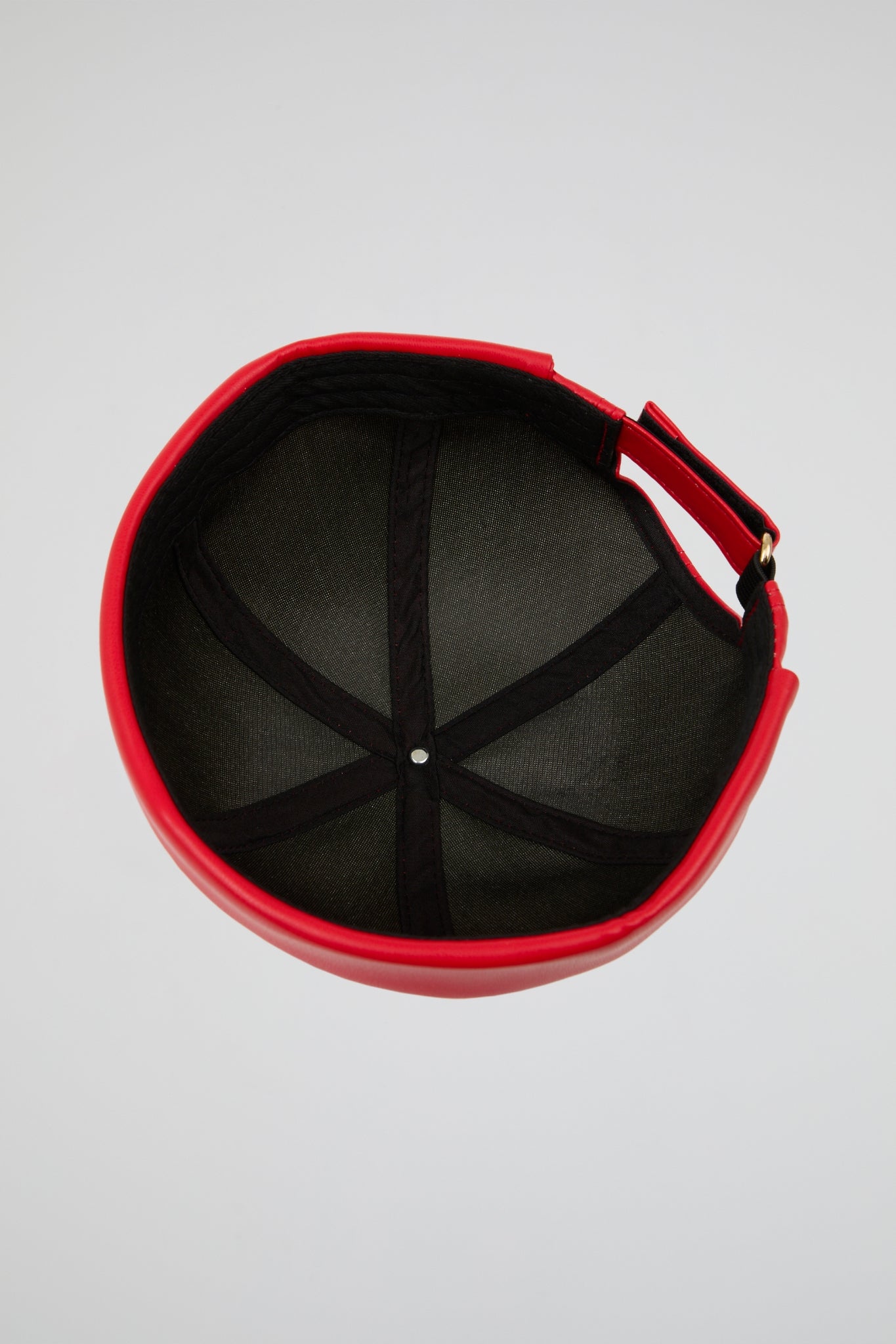 Bright Red docker hat PU Leather