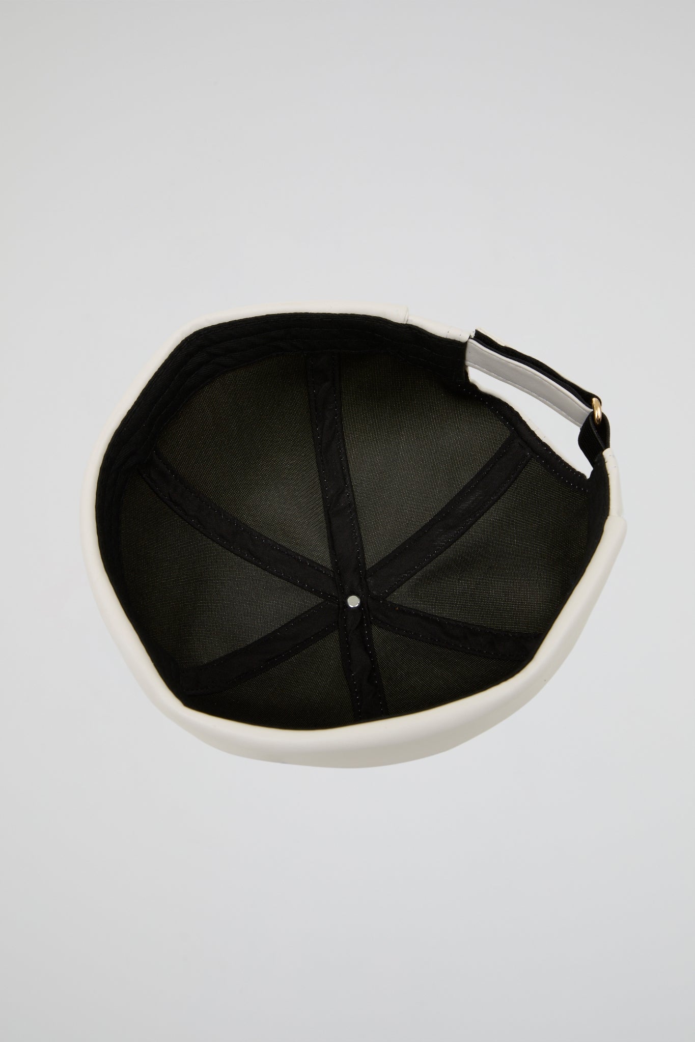 White docker hat PU Leather