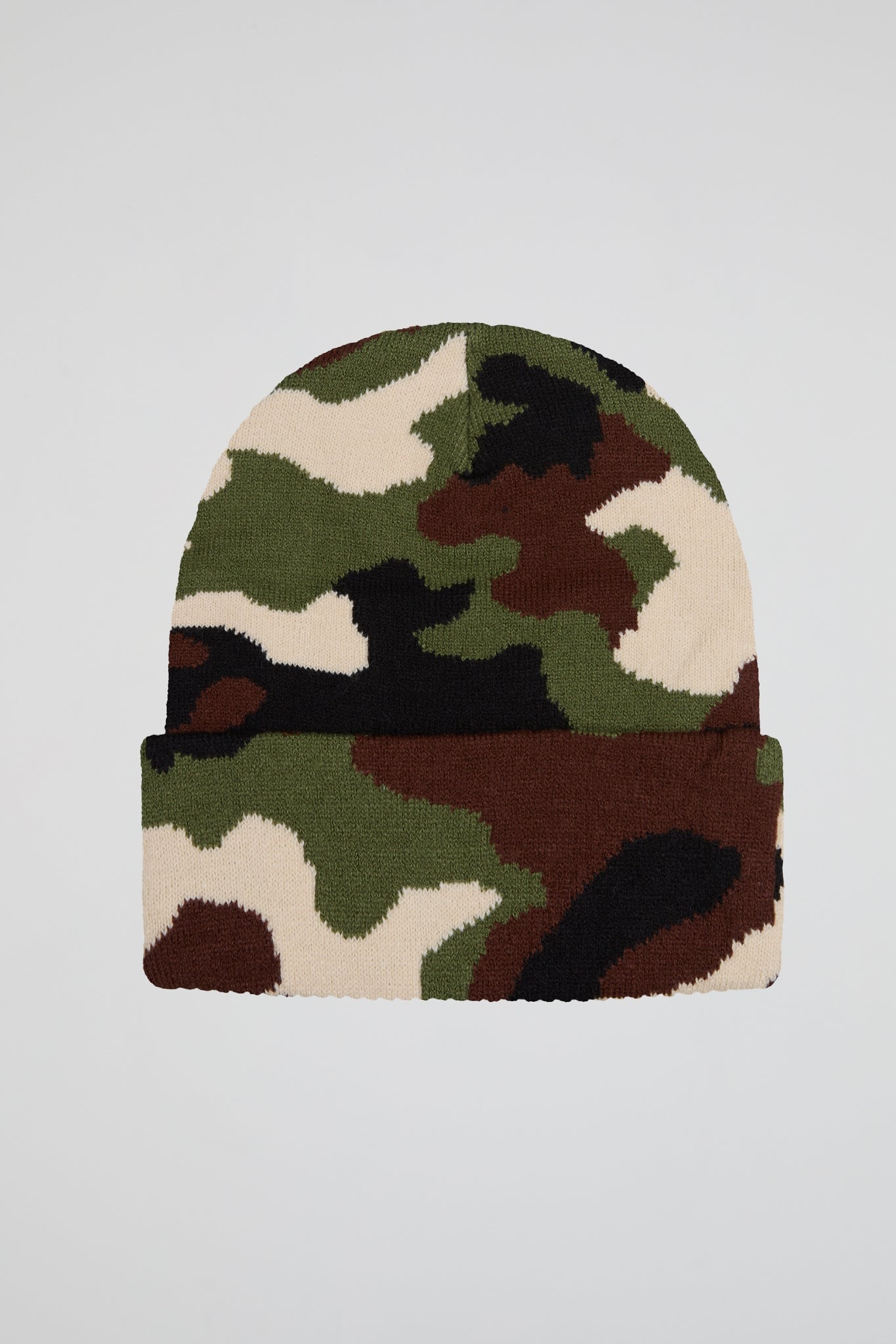Khaki-Brown Camouflage Knitted Beanie