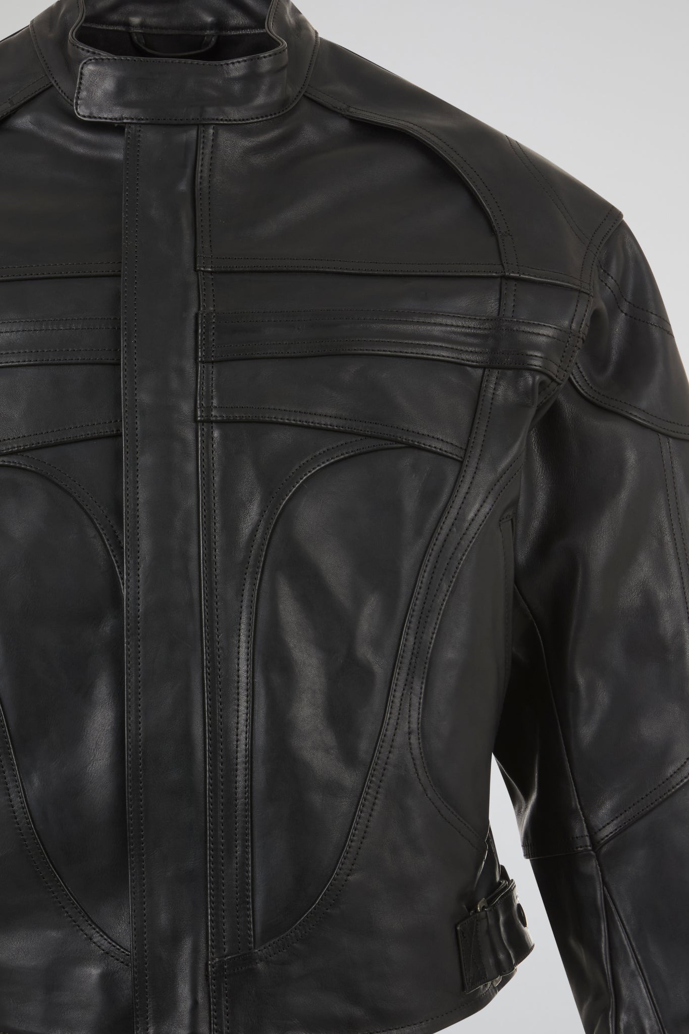 Dumist – Black Leather Biker Jacket