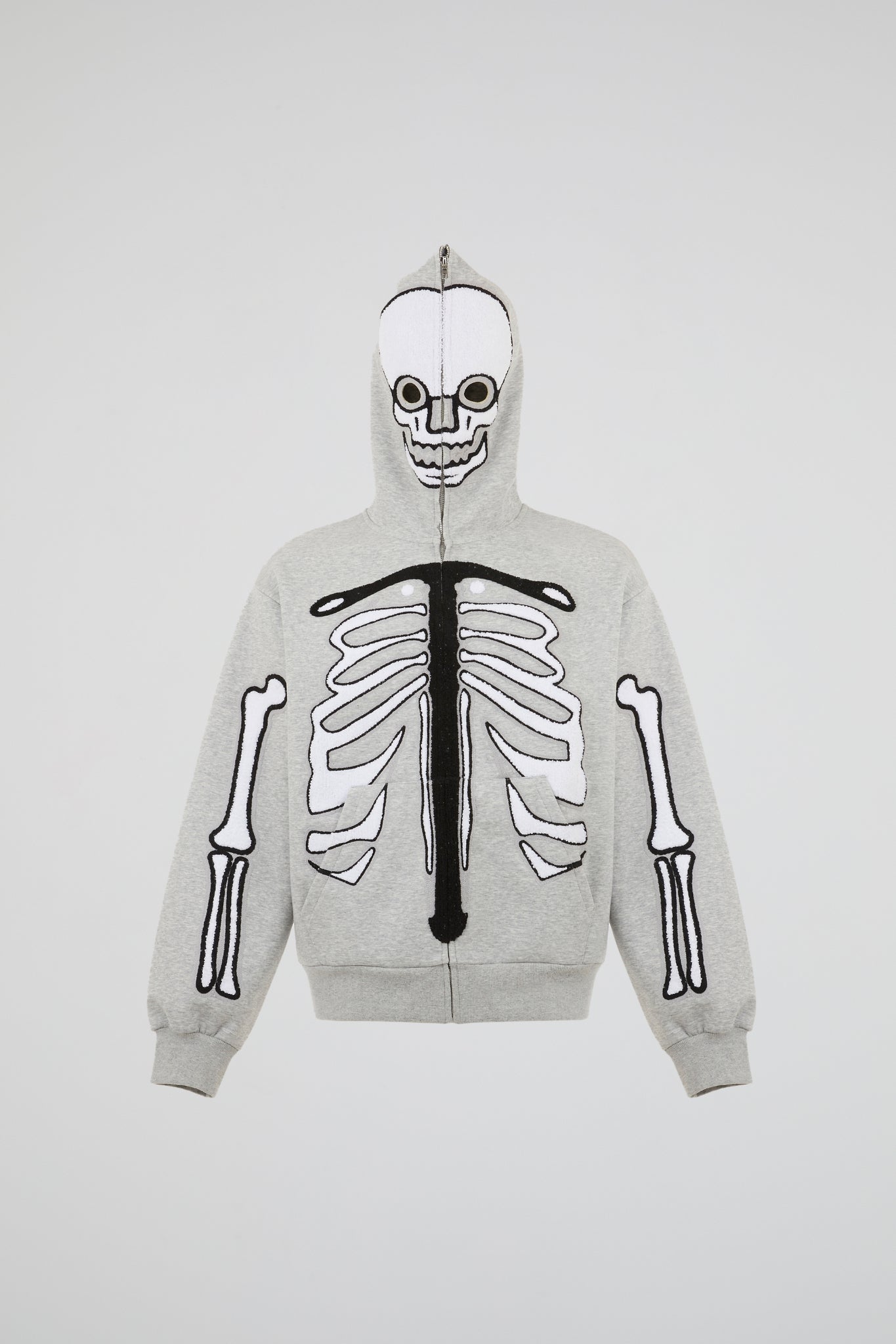 BHYPE PINK & WHITE SKELETON CHENILLE ZIP HOODIE (KIDS)