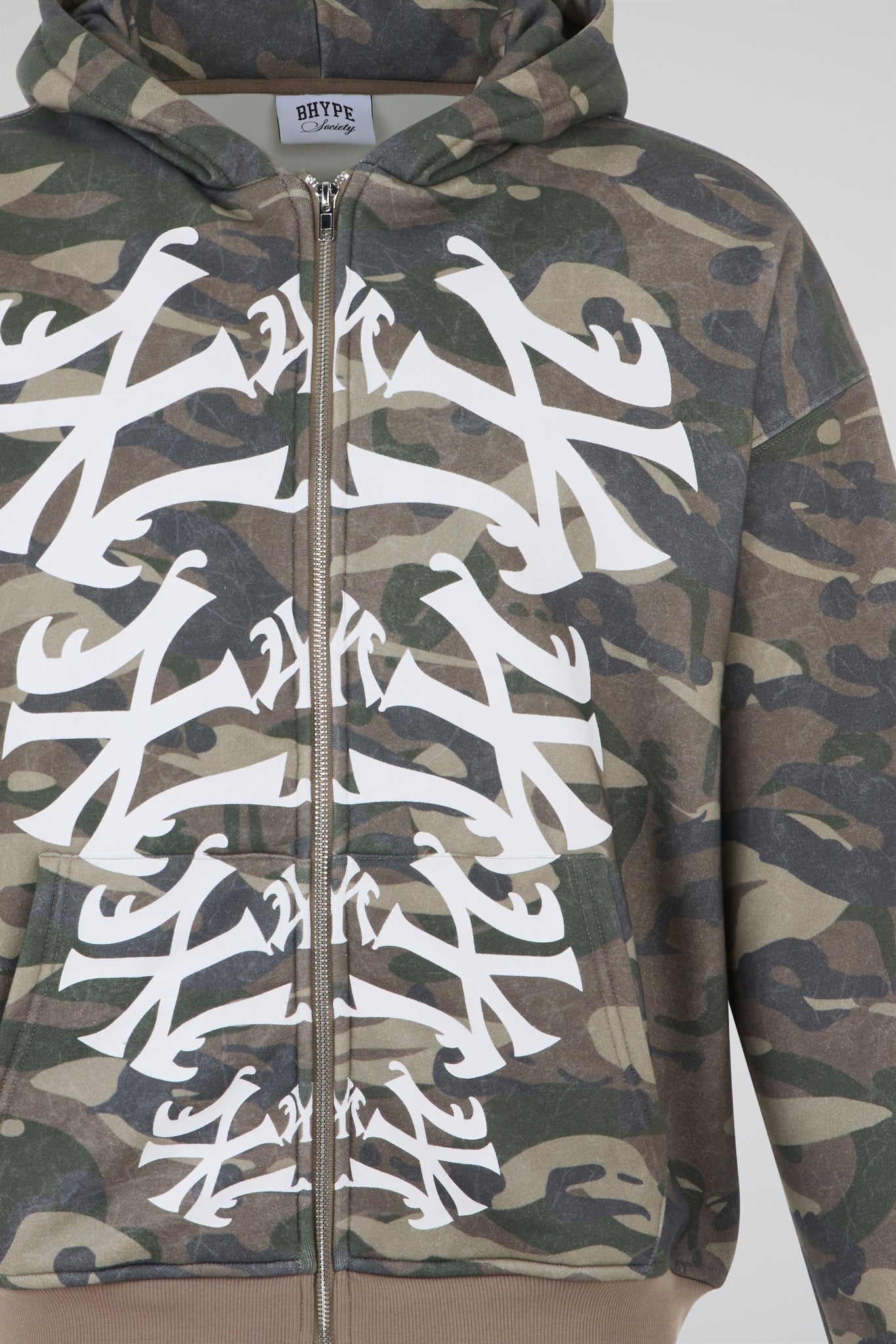 BHYPE CAMO SKELETON NY RIB CAGE ZIPPED HOODIE
