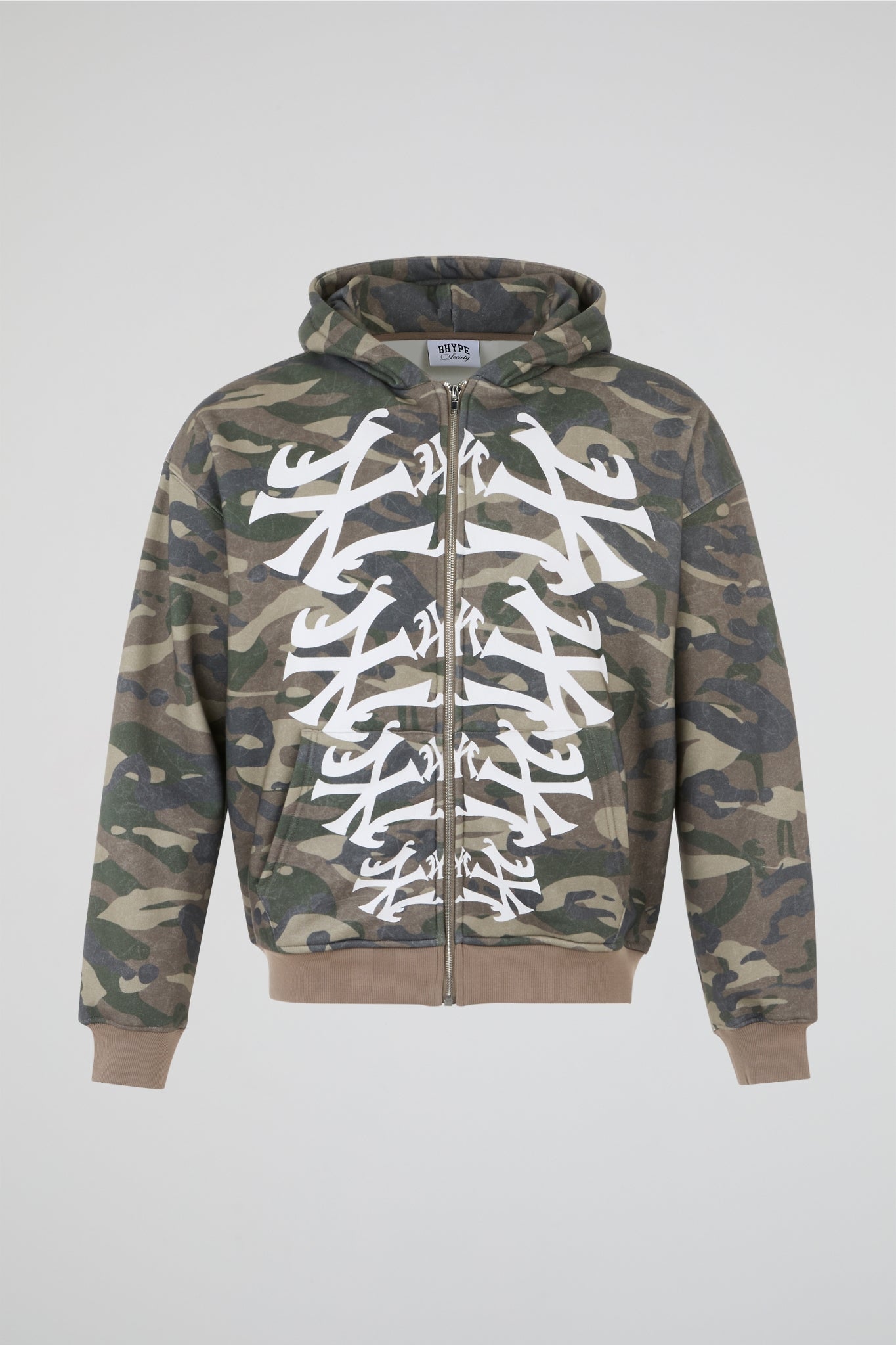 BHYPE CAMO SKELETON NY RIB CAGE ZIPPED HOODIE
