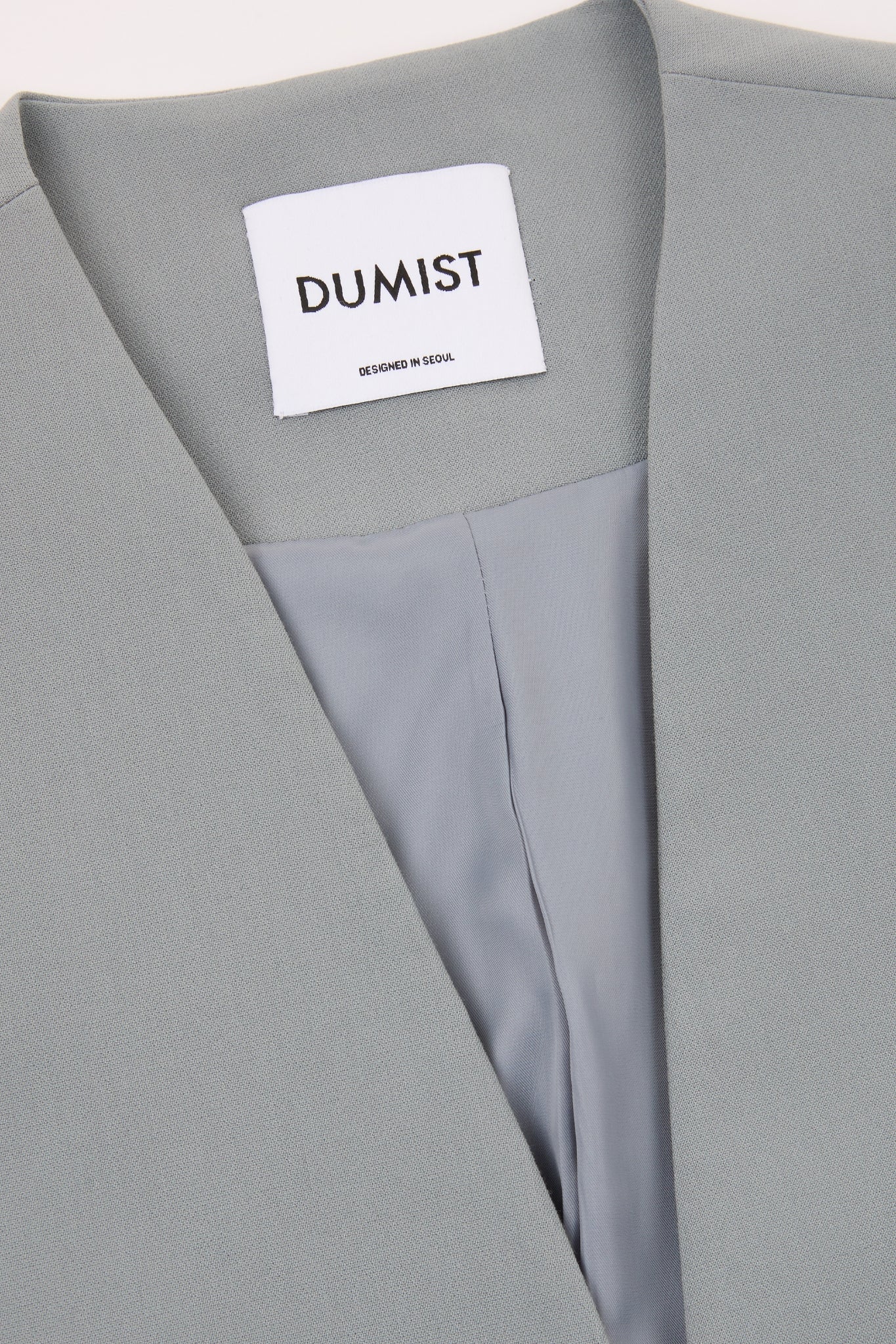 Dumist – Grey Minimal Collarless Blazer