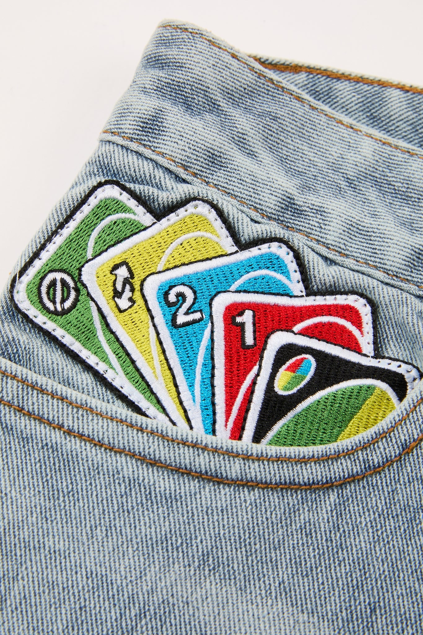 BHYPE x UNO® Embroidered Card Denim Shorts