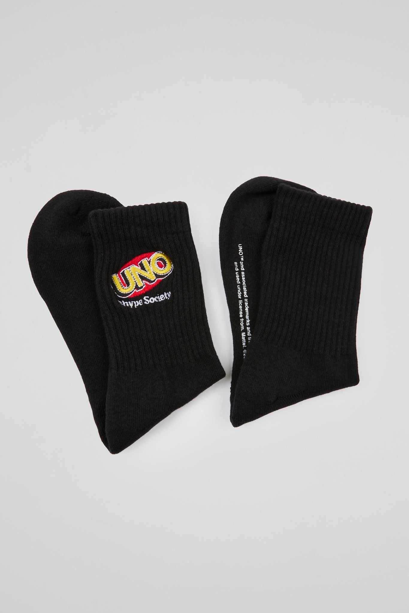 BHYPE x UNO® LOGO EMBROIDERED CREW SOCKS – BLACK