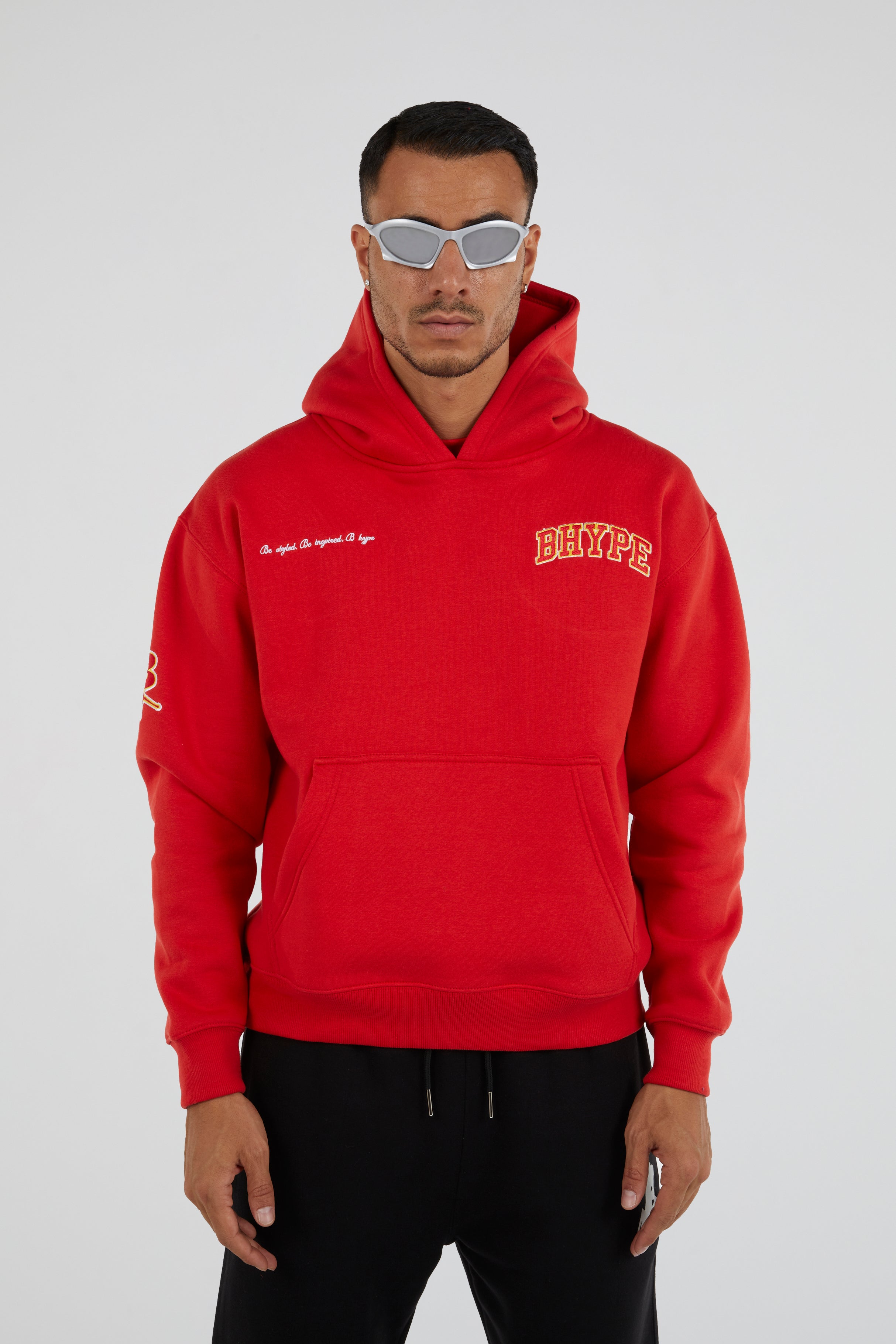 Bhype Society Bhype Red Hoodie Varsity Collection