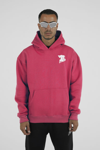 Bhype Society - Bhype Logo Essentials Neon Pink Hoodie