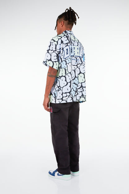 BHYPE SOCIETY BLUE BUBBLE GRAFFITI SHIRT