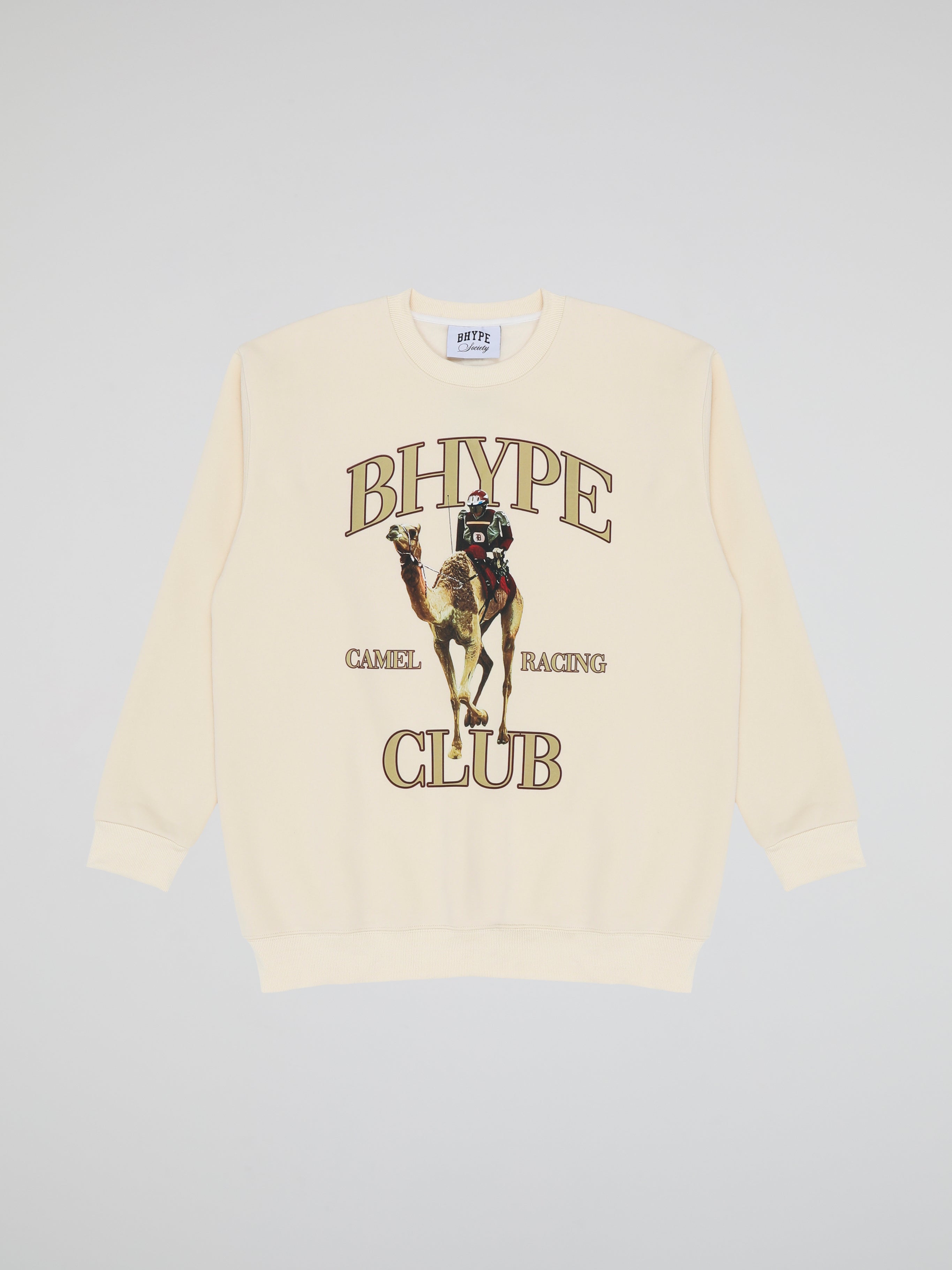 BHYPE CAMEL RACING CLUB BEIGE CREWNECK SWEATSHIRT