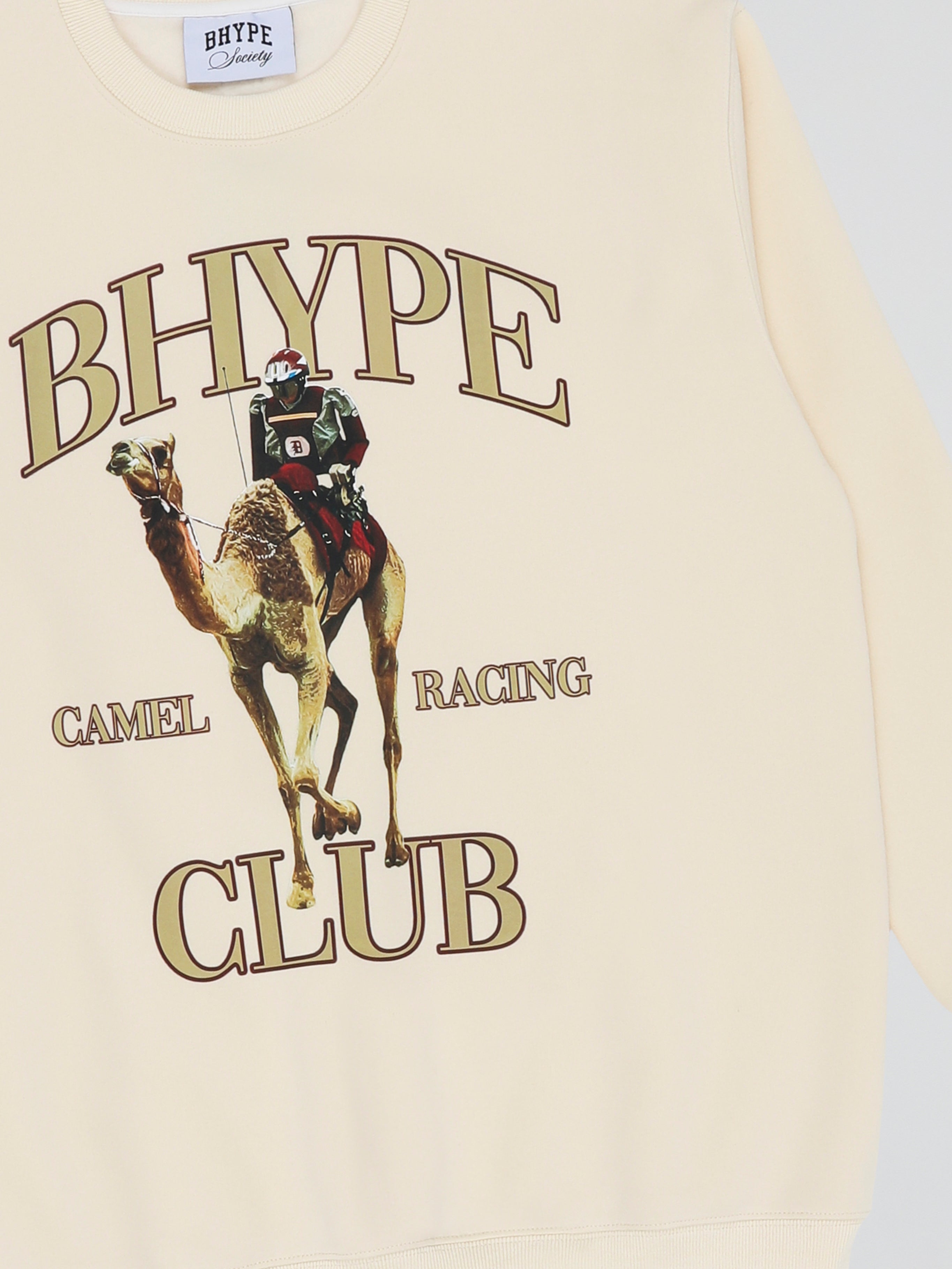 BHYPE CAMEL RACING CLUB BEIGE CREWNECK SWEATSHIRT