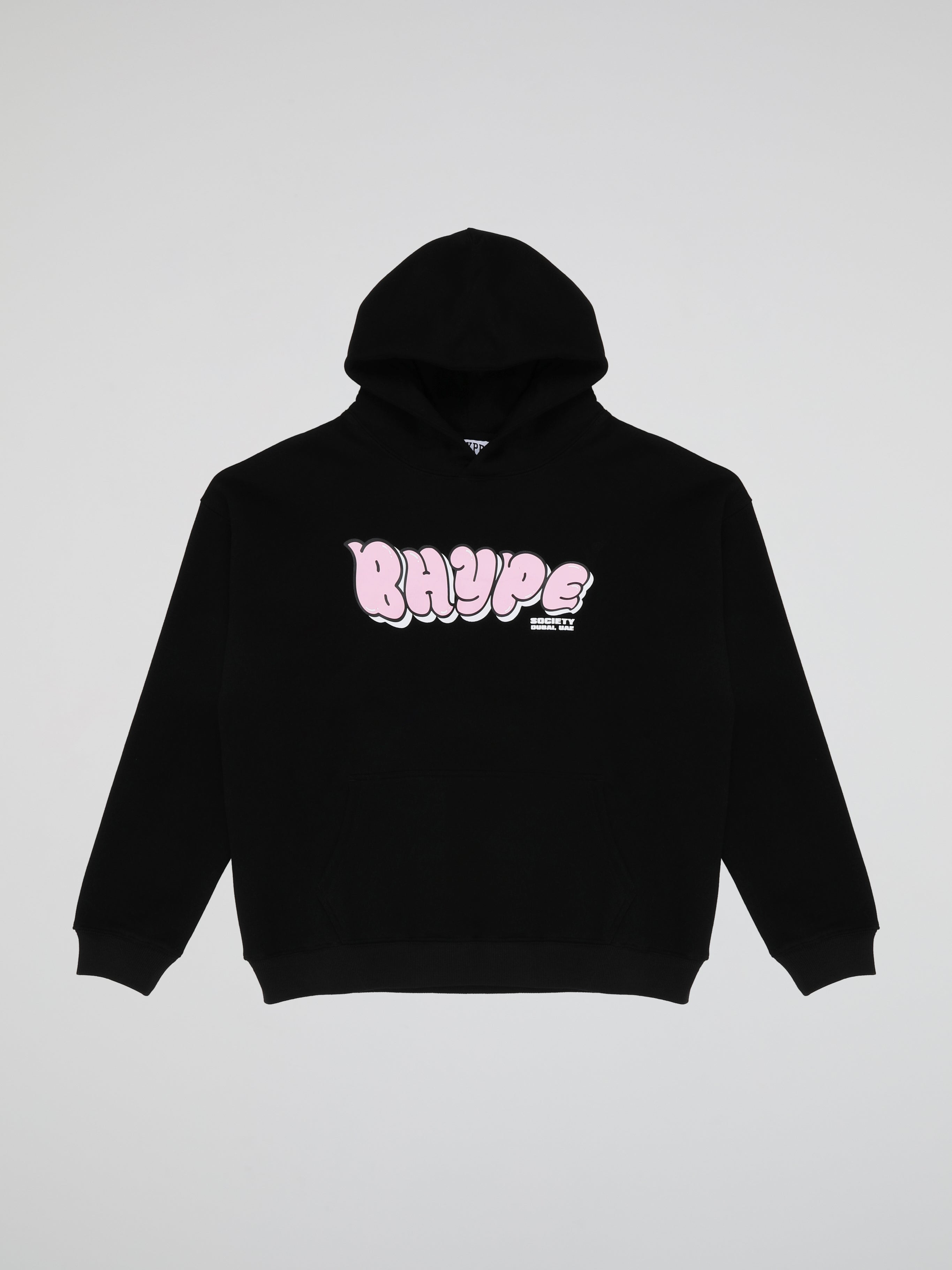 BHYPE BUBBLE GRAFFITI LOGO BLACK HOODIE