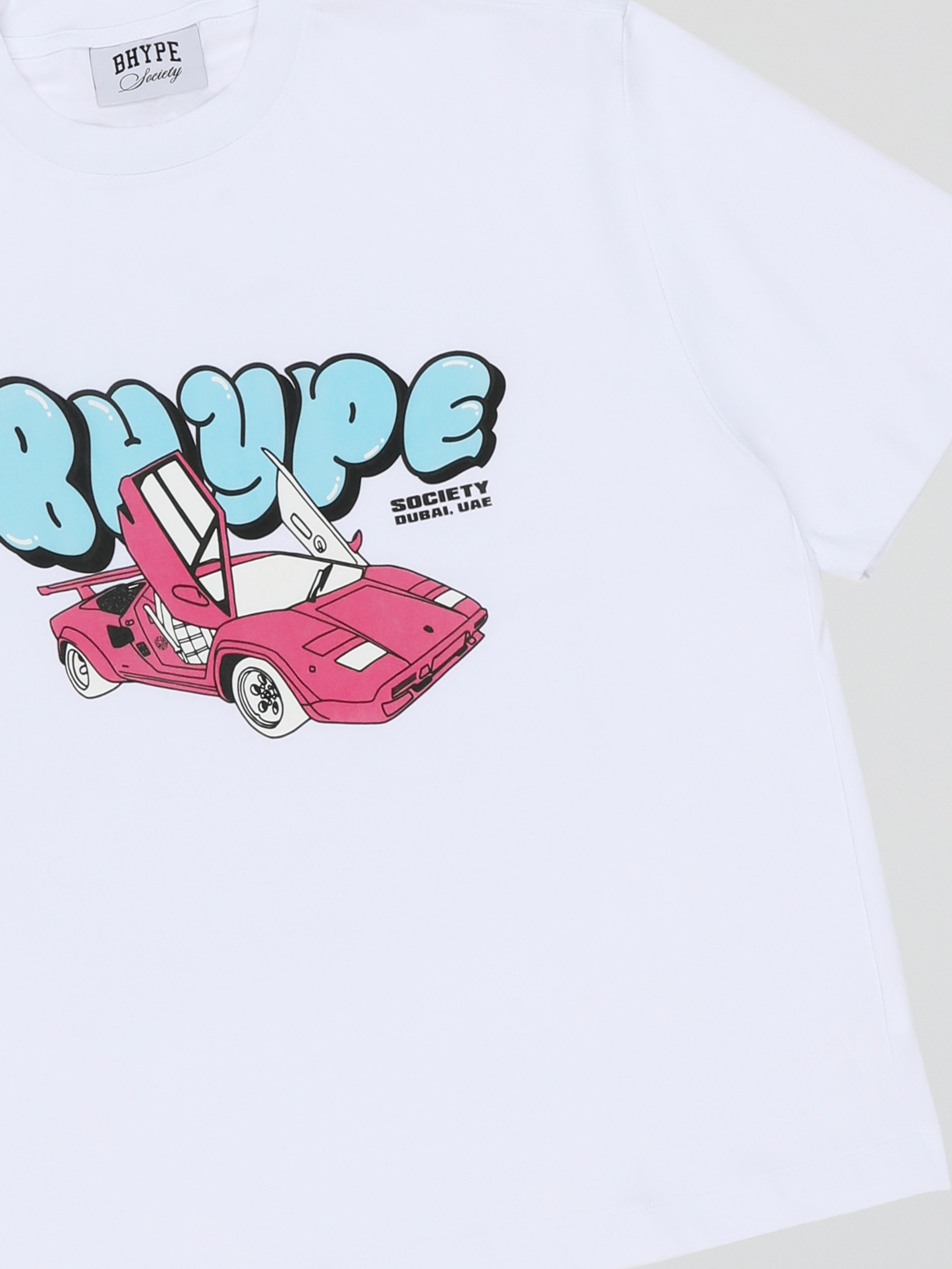 BHYPE SPORTS CAR BUBBLE WHITE TSHIRT