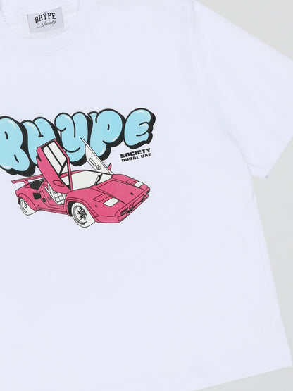 BHYPE SPORTS CAR BUBBLE WHITE TSHIRT