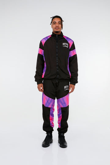 BHYPE SOCIETY BLACK & NEON PINK SPORT TRACKSUIT