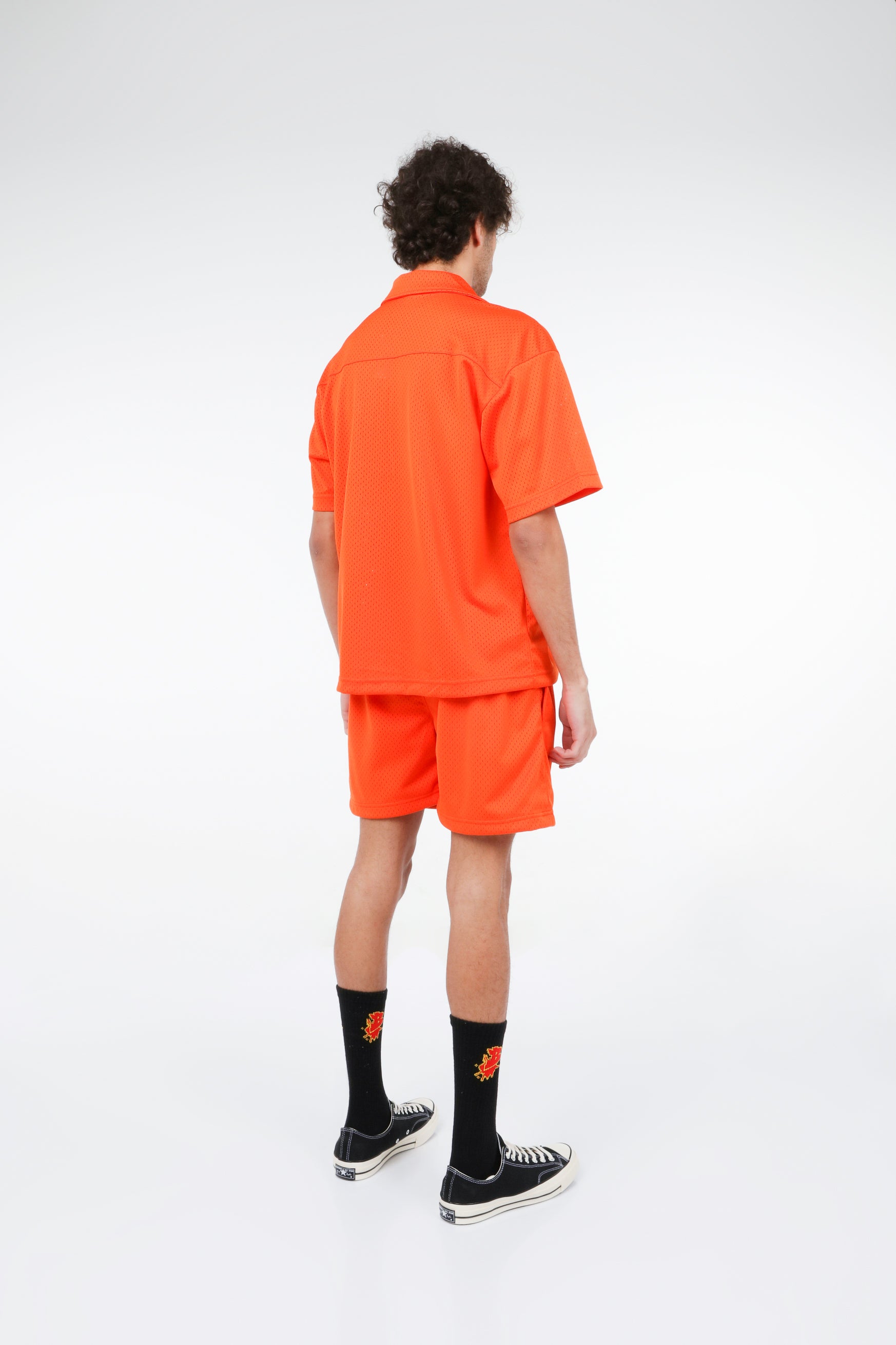 BHYPE SOCIETY ORANGE MESH SHORT & SHIRT SET